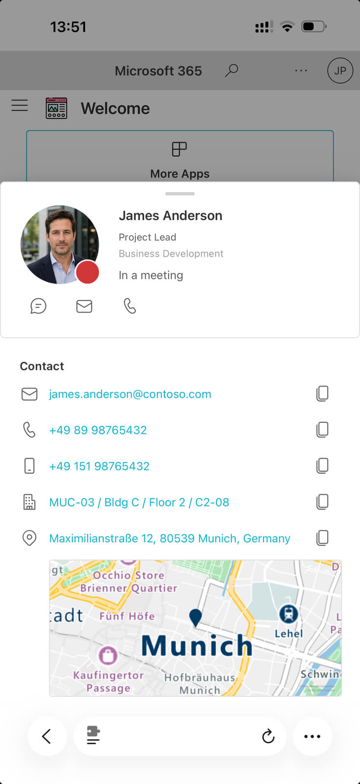 Screenshot of the Guest Sponsor Info web part in the mobile view.